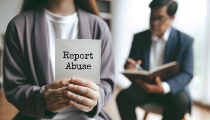 Brave victim reporting abuse to qualified attorney.